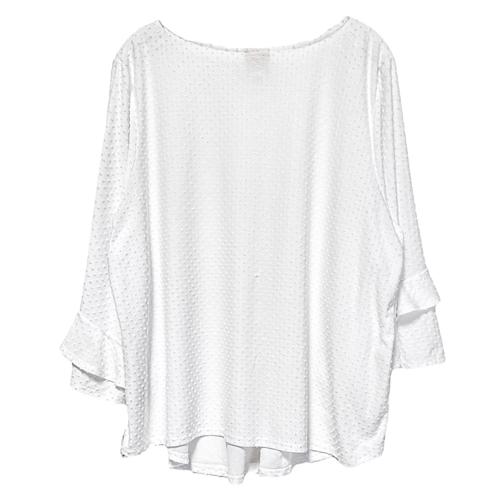 Ruby Rd. Swiss Dot Textured Patio Party White Top - Picture 4 of 8